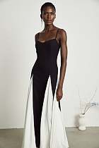 SUPER WHOLESALE |  Contrast-color Pleated Maxi Dress