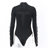SUPER WHOLESALE |long-sleeved cut-out bodysuit