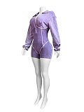 SUPER WHOLESALE | Washed Vintage Style Lapel Deep V-Neck Fitted Long Sleeve Jumpsuit