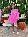 SUPER WHOLESALE | Washed Vintage Style Lapel Deep V-Neck Fitted Long Sleeve Jumpsuit