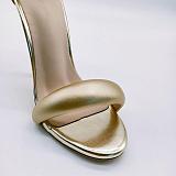 SUPER WHOLESALE | Gold Ankle Strap Thin Heel High Heels