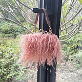 SUPER WHOLESALE | Ostrich Feather Chain Crossbody Shoulder Bag