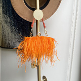 SUPER WHOLESALE | Ostrich Feather Chain Crossbody Shoulder Bag