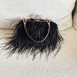 SUPER WHOLESALE | Ostrich Feather Chain Crossbody Shoulder Bag
