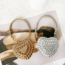 SUPER WHOLESALE | Rhinestone Fringes Heart Purse