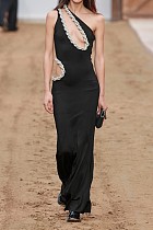 SUPER WHOLESALE | Rhinestone Halter Slim Fit Split Maxi Dress – Sexy Socialite Evening Gown