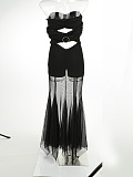 SUPER WHOLESALE | Off-Shoulder Sheer Mesh Long-Sleeve Ruched Dress – Cut-Out Floor-Length Gown