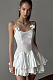 SUPER WHOLESALE |Slim Fit Sexy Sheer Spaghetti Strap Dress – Elegant Ruffle Hem Mini Dress