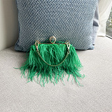 SUPER WHOLESALE | Ostrich Feather Chain Crossbody Shoulder Bag