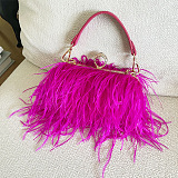 SUPER WHOLESALE | Ostrich Feather Chain Crossbody Shoulder Bag
