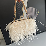 SUPER WHOLESALE | Ostrich Feather Chain Crossbody Shoulder Bag