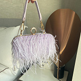 SUPER WHOLESALE | Ostrich Feather Chain Crossbody Shoulder Bag