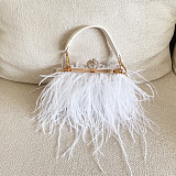 SUPER WHOLESALE | Ostrich Feather Chain Crossbody Shoulder Bag