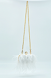 SUPER WHOLESALE | Ostrich Feather Chain Crossbody Shoulder Bag