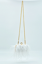 SUPER WHOLESALE | Ostrich Feather Chain Crossbody Shoulder Bag
