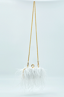 SUPER WHOLESALE | Ostrich Feather Chain Crossbody Shoulder Bag