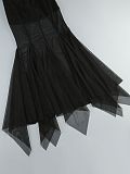 SUPER WHOLESALE | Off-Shoulder Sheer Mesh Long-Sleeve Ruched Dress – Cut-Out Floor-Length Gown