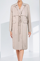 SUPER WHOLESALE | Faux Two-Piece Tie-Waist Over-the-Knee Long Coat
