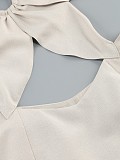 SUPER WHOLESALE | 3D Floral Design Sexy Cut-Out Crop Top Dress – Formal Gown