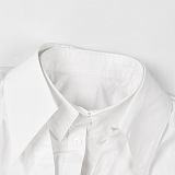 SUPER WHOLESALE | Double Collar Patchwork White Shirt