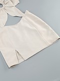 SUPER WHOLESALE | 3D Floral Design Sexy Cut-Out Crop Top Dress – Formal Gown