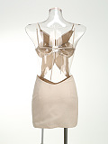 SUPER WHOLESALE | 3D Floral Design Sexy Cut-Out Crop Top Dress – Formal Gown