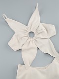 SUPER WHOLESALE | 3D Floral Design Sexy Cut-Out Crop Top Dress – Formal Gown