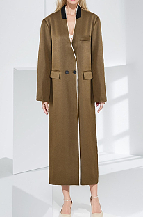 SUPER WHOLESALE | V-Neck Long Casual Coat