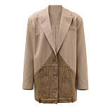 SUPER WHOLESALE | Contrast Color Patchwork Blazer