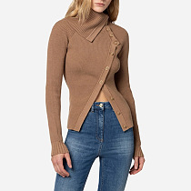 SUPER WHOLESALE | Deconstructed Slit Asymmetric Knit Sweater