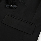 SUPER WHOLESALE |Pearl-Embellished Feather Blazer