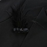 SUPER WHOLESALE |Pearl-Embellished Feather Blazer