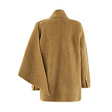 SUPER WHOLESALE | Scarf-Collar Patchwork Wool Blazer