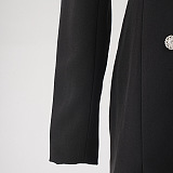 SUPER WHOLESALE | Button-Up Black-And-White Color-Block Blazer Dress