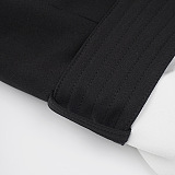 SUPER WHOLESALE | Button-Up Black-And-White Color-Block Blazer Dress