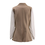 SUPER WHOLESALE | Contrast Color Patchwork Blazer