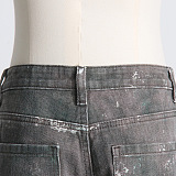 SUPER WHOLESALE | Multi-Pocket Washed High-Waist Camouflage Cargo Wide-Leg Jeans for Women