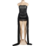 SUPER WHOLESALE | Sleeveless Strapless Ribbon Detail Short Bodycon Dress