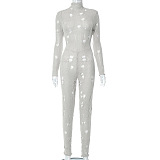 SUPER WHOLESALE | Ripped Slim Fit Knit Bodysuit in Grey