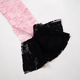 SUPER WHOLESALE | Lace Trim Patchwork Long-Sleeve Top and Skirt Set
