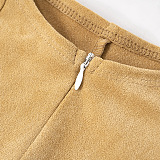 SUPER WHOLESALE | Zipper High-Neck Fitted Long-Sleeve Bodysuit Shorts