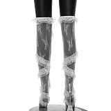 SUPER WHOLESALE | Lace Spin Trim Over-the-Knee Socks