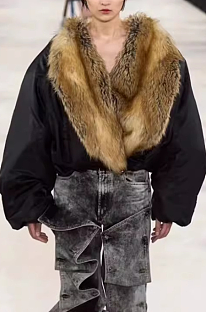 SUPER WHOLESALE |Thickened Faux Fur Cotton Coat