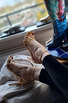 SUPER WHOLESALE | Gorgeous Gold Sandal Heels