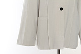 SUPER WHOLESALE | Navy Collar Tie-Waist Loose Blazer