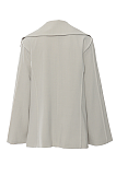 SUPER WHOLESALE | Navy Collar Tie-Waist Loose Blazer