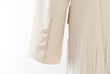 SUPER WHOLESALE | Fringe-Decorated Long Trench Coat