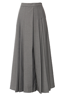 SUPER WHOLESALE | Pleated Wide-Leg Loose Faux Skirt-Pants Casual Trousers