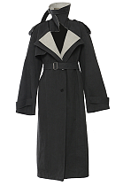 SUPER WHOLESALE | Color-Block Patchwork Trench Coat