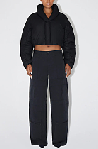 SUPER WHOLESALE | Puffy Standing Collar Downcoat in Black